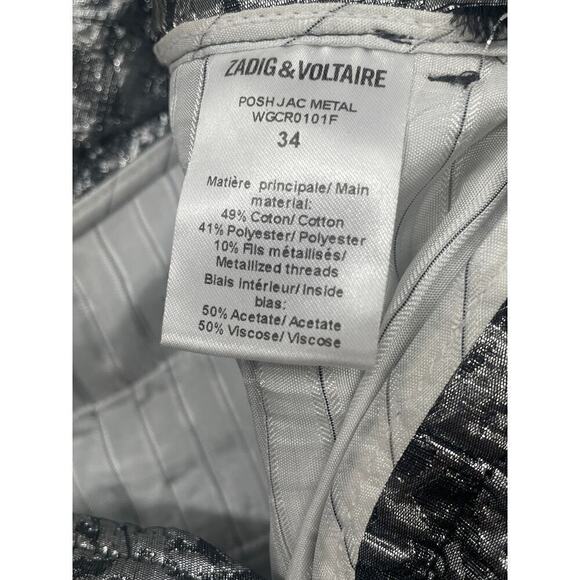 Zadig & Voltaire Womens Pants XS Metallic Maximalist Cyberpunk Futuristic Edgy - Picture 12 of 14